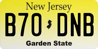 NJ license plate B70DNB