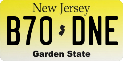 NJ license plate B70DNE