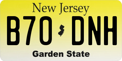 NJ license plate B70DNH