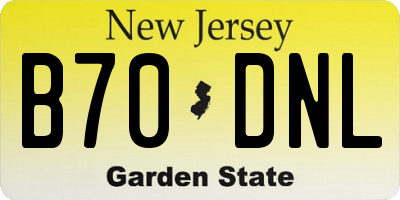 NJ license plate B70DNL