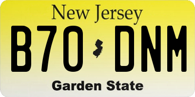 NJ license plate B70DNM