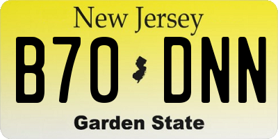 NJ license plate B70DNN