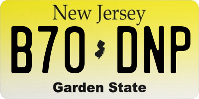 NJ license plate B70DNP