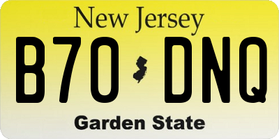 NJ license plate B70DNQ