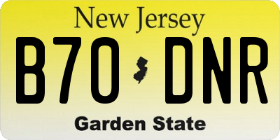 NJ license plate B70DNR