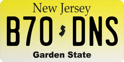 NJ license plate B70DNS
