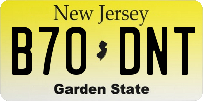 NJ license plate B70DNT