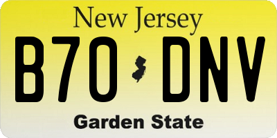 NJ license plate B70DNV