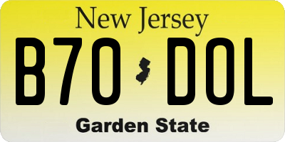 NJ license plate B70DOL