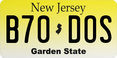 NJ license plate B70DOS
