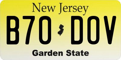 NJ license plate B70DOV