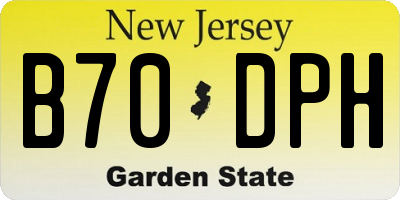 NJ license plate B70DPH