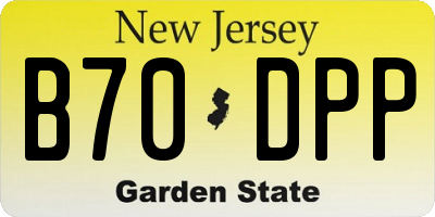 NJ license plate B70DPP