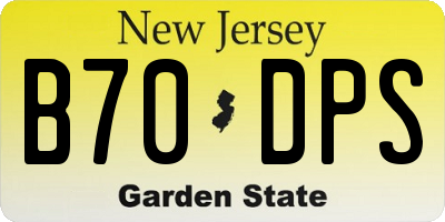 NJ license plate B70DPS