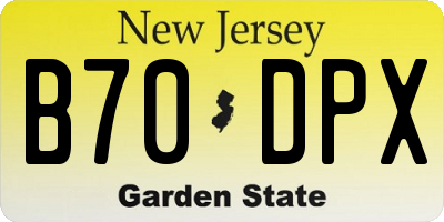 NJ license plate B70DPX