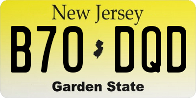 NJ license plate B70DQD