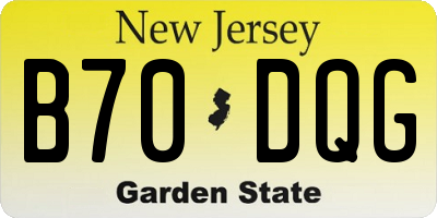 NJ license plate B70DQG