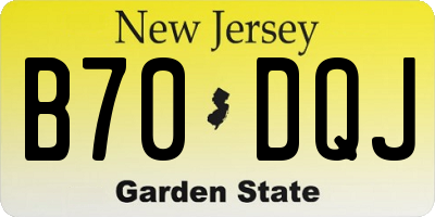 NJ license plate B70DQJ