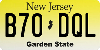 NJ license plate B70DQL