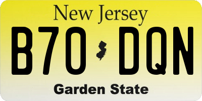 NJ license plate B70DQN
