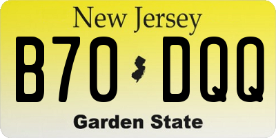 NJ license plate B70DQQ