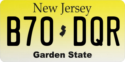 NJ license plate B70DQR