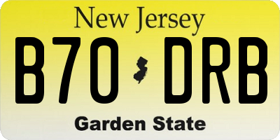 NJ license plate B70DRB