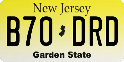 NJ license plate B70DRD