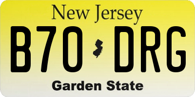 NJ license plate B70DRG