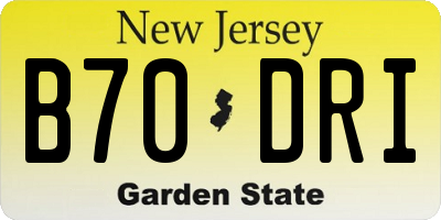 NJ license plate B70DRI
