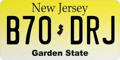 NJ license plate B70DRJ