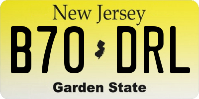 NJ license plate B70DRL