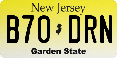 NJ license plate B70DRN