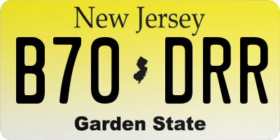 NJ license plate B70DRR
