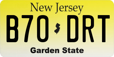 NJ license plate B70DRT