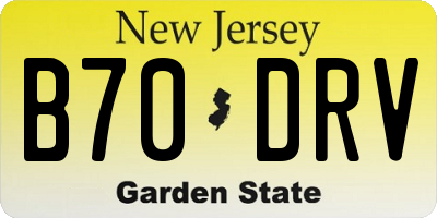 NJ license plate B70DRV