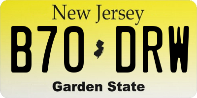 NJ license plate B70DRW