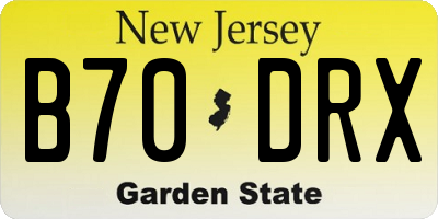 NJ license plate B70DRX