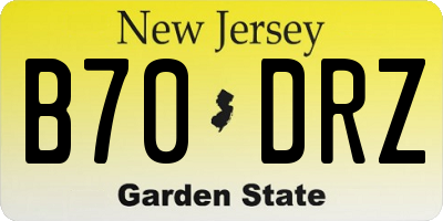 NJ license plate B70DRZ