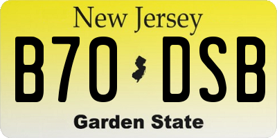 NJ license plate B70DSB