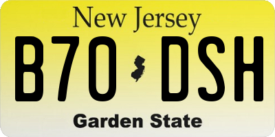 NJ license plate B70DSH
