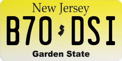 NJ license plate B70DSI