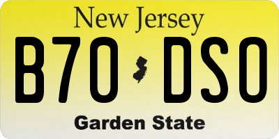 NJ license plate B70DSO