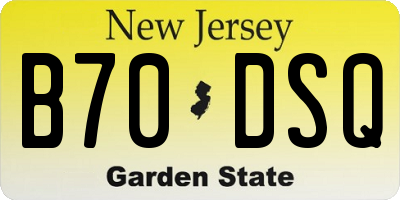 NJ license plate B70DSQ
