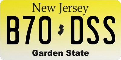 NJ license plate B70DSS