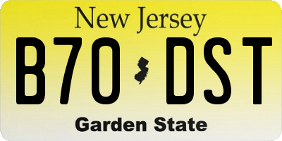 NJ license plate B70DST