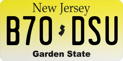 NJ license plate B70DSU