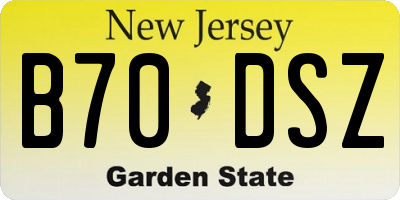 NJ license plate B70DSZ