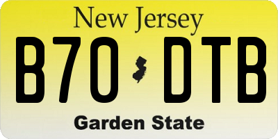 NJ license plate B70DTB