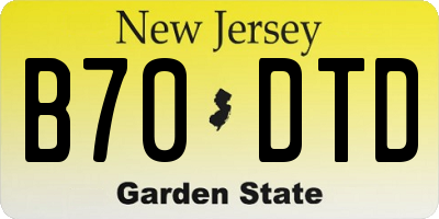 NJ license plate B70DTD